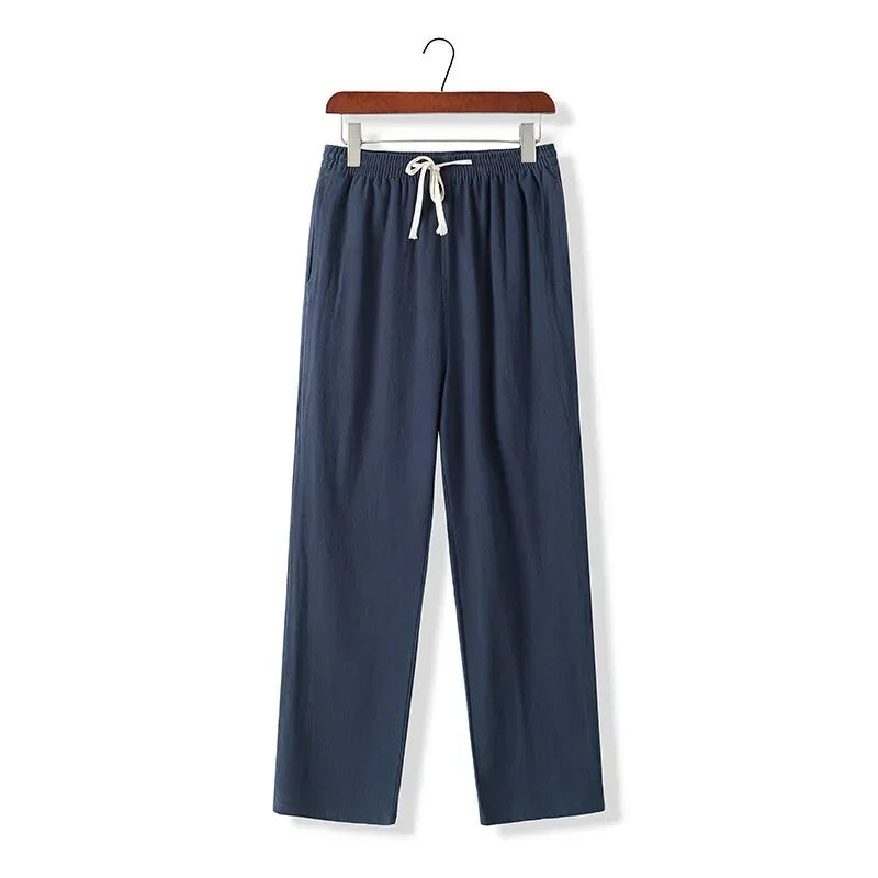Pantalones de Algodón y Lino para Hombre - Velmora