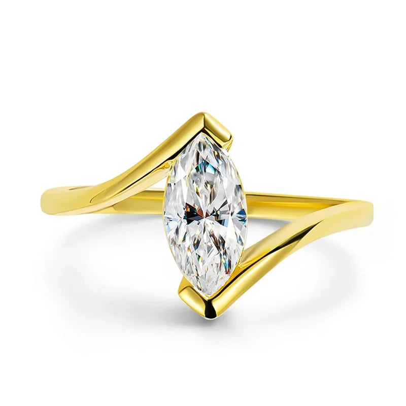 Anillo Marquise en Plata Esterlina 925 con Moissanita