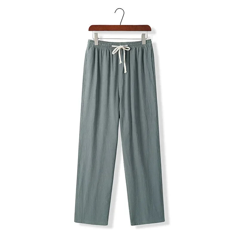 Pantalones de Algodón y Lino para Hombre - Velmora