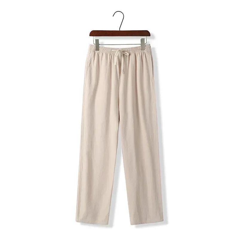 Pantalones de Algodón y Lino para Hombre - Velmora