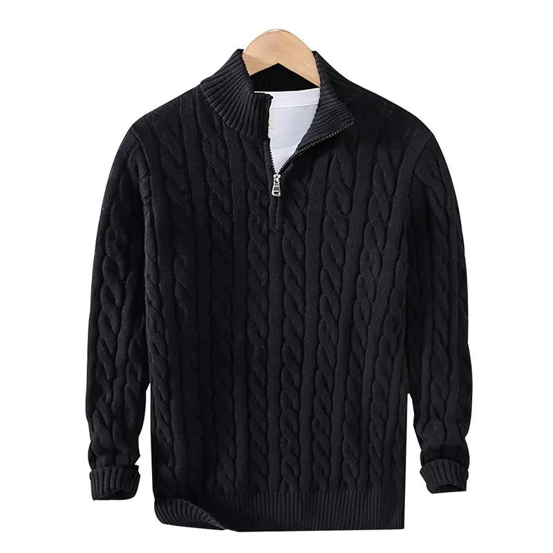 Jersey de Algodón con Cremallera para Hombre - Velmora