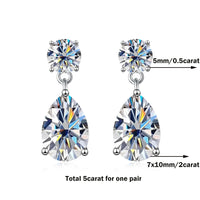 Pendientes Gota de Moissanita en Plata 925