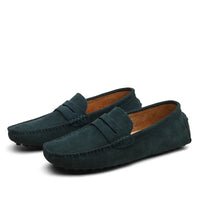 Mocasines de Ante Azul Marino para Hombre - Velmora