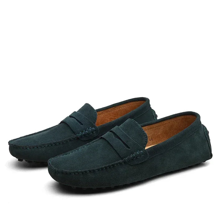 Mocasines de Ante Azul Marino para Hombre - Velmora
