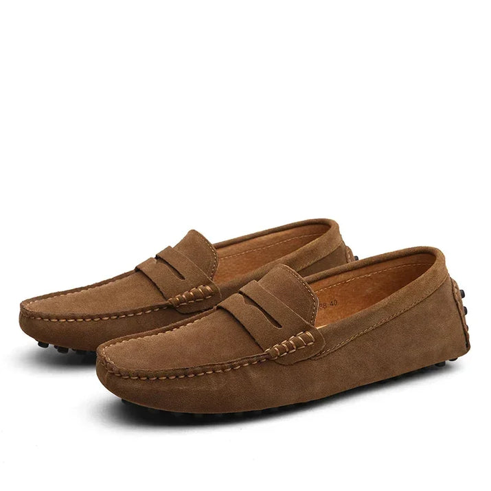 Mocasines de Ante Azul Marino para Hombre - Velmora