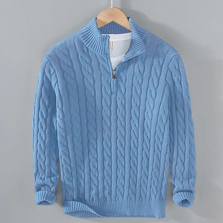 Jersey de Algodón con Cremallera para Hombre - Velmora