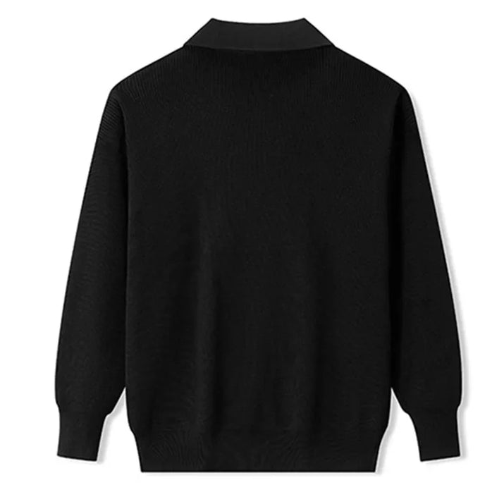 Jersey de Punto con Cremallera y Cuello Clásico para Hombre - Velmora