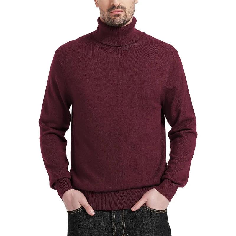 Jersey de Cuello Alto de Punto para Hombre - Velmora