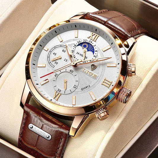 Reloj de Cuarzo para Hombre con Correa de Cuero - Velmora