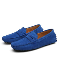 Mocasines de Ante Azul Marino para Hombre - Velmora
