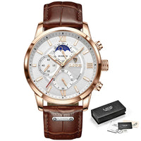Reloj de Cuarzo para Hombre con Correa de Cuero - Velmora