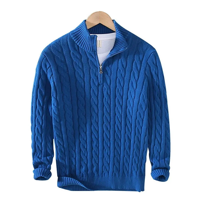 Jersey de Algodón con Cremallera para Hombre - Velmora