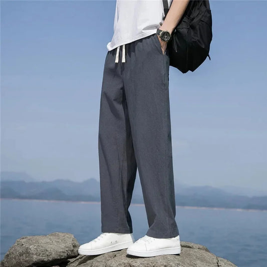 Pantalones de Algodón y Lino para Hombre - Velmora