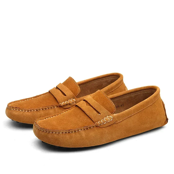 Mocasines de Ante Azul Marino para Hombre - Velmora