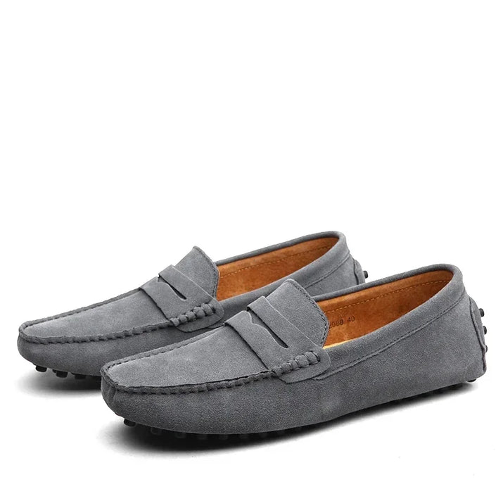 Mocasines de Ante Azul Marino para Hombre - Velmora
