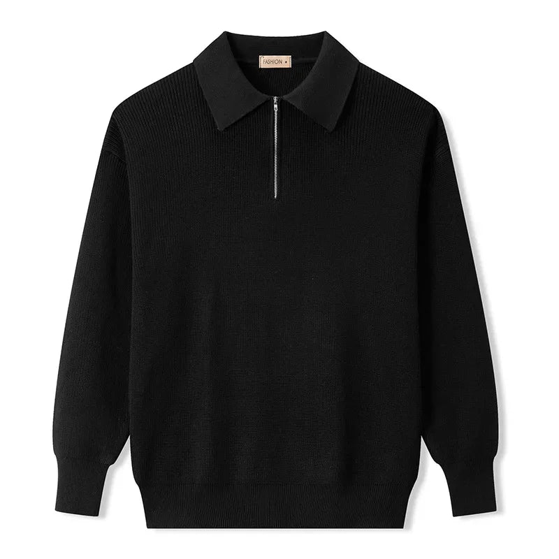 Jersey de Punto con Cremallera y Cuello Clásico para Hombre - Velmora