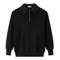 Jersey de Punto con Cremallera y Cuello Clásico para Hombre - Velmora