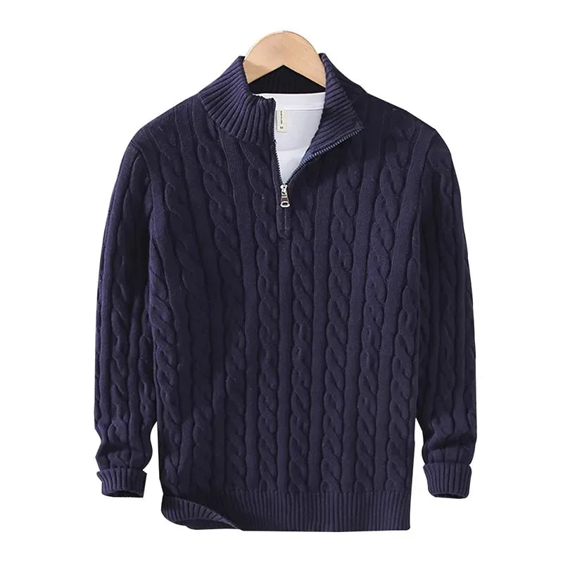 Jersey de Algodón con Cremallera para Hombre - Velmora