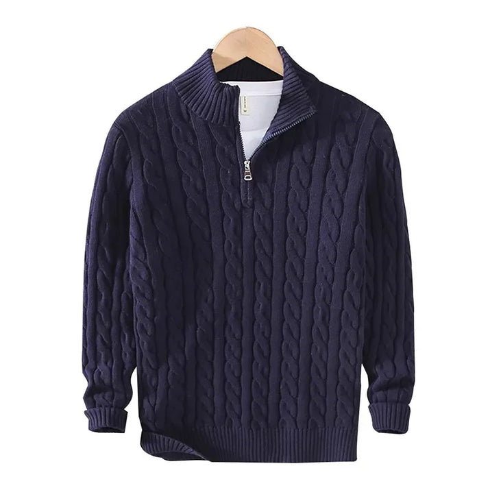 Jersey de Algodón con Cremallera para Hombre - Velmora