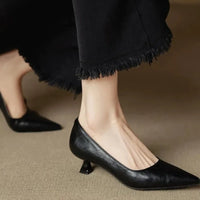 Zapatos de Tacón Clásicos en Cuero Marrón