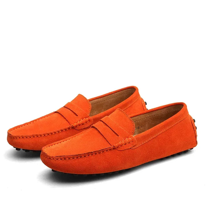 Mocasines de Ante Azul Marino para Hombre - Velmora