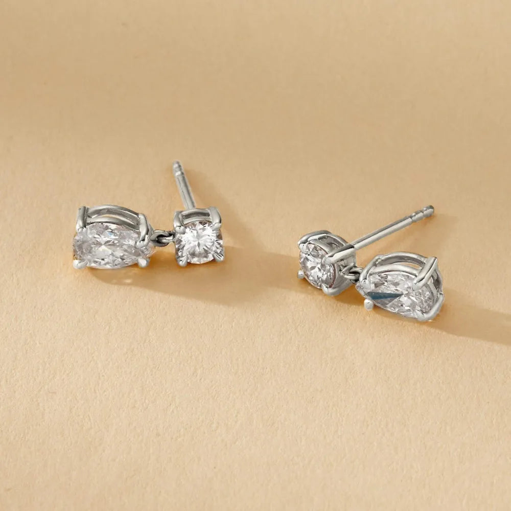Pendientes Gota de Moissanita en Plata 925