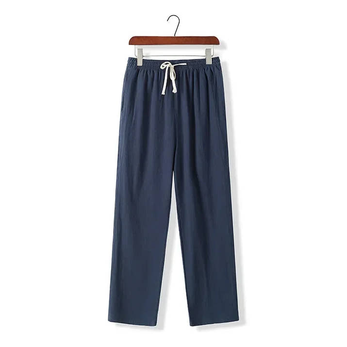 Pantalones de Algodón y Lino para Hombre - Velmora