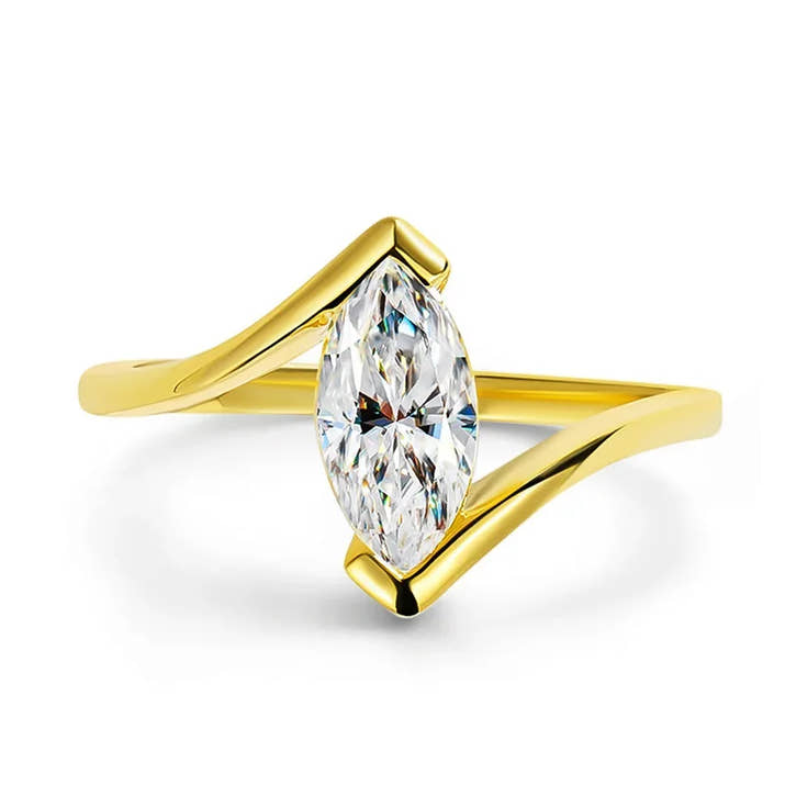 Anillo Marquise en Plata Esterlina 925 con Moissanita