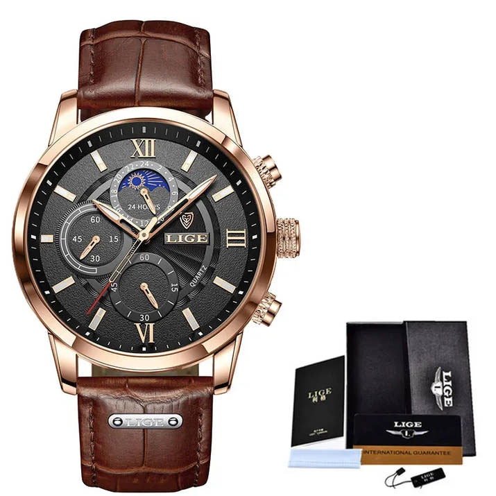 Reloj de Cuarzo para Hombre con Correa de Cuero - Velmora