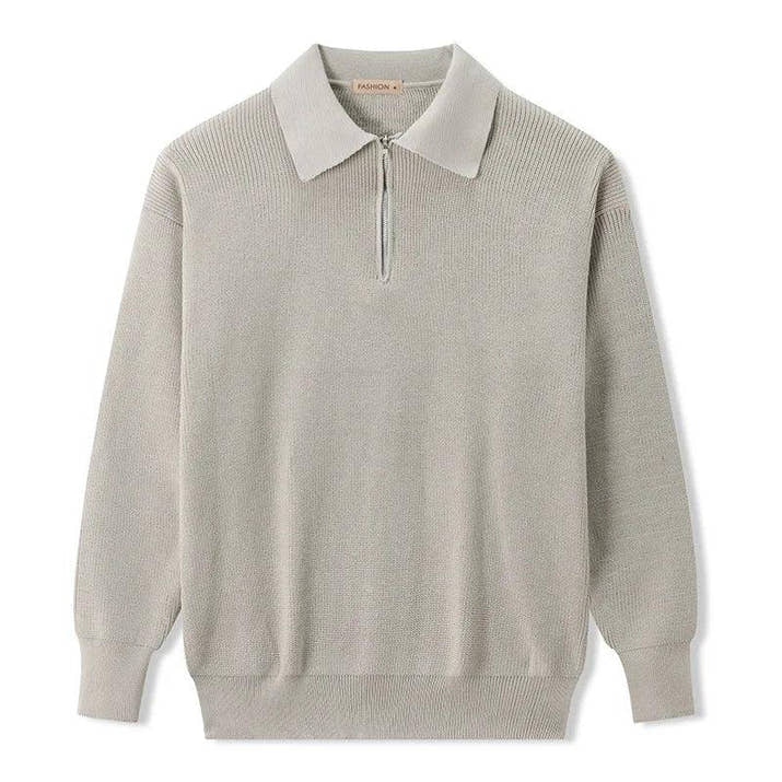 Jersey de Punto con Cremallera y Cuello Clásico para Hombre - Velmora