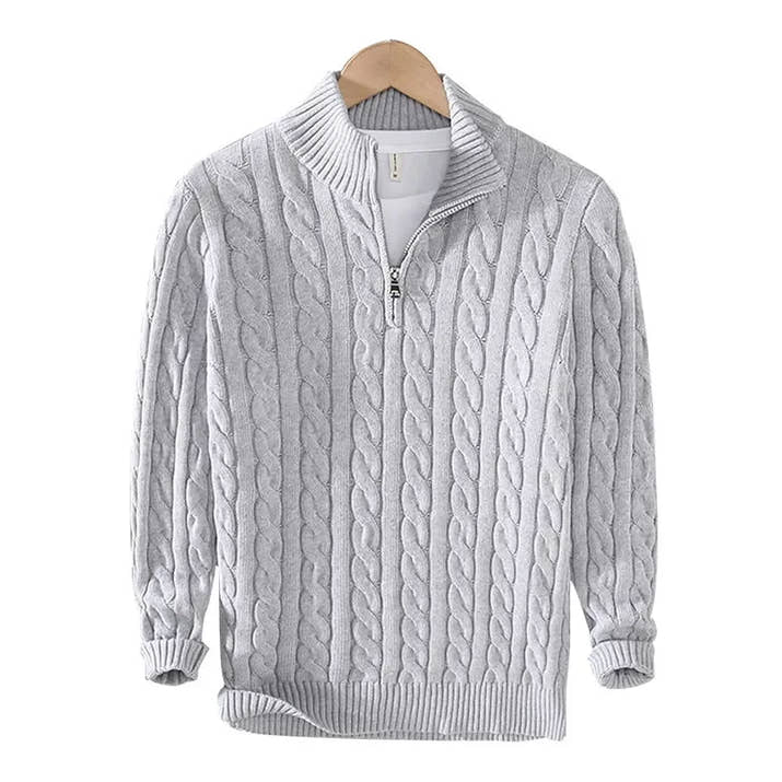 Jersey de Algodón con Cremallera para Hombre - Velmora