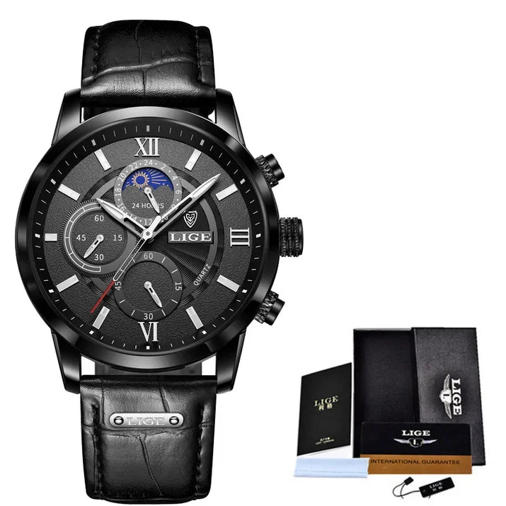 Reloj de Cuarzo para Hombre con Correa de Cuero - Velmora