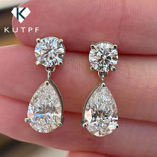 Pendientes Gota de Moissanita en Plata 925