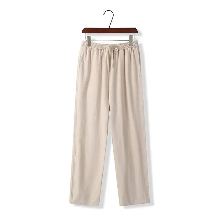Pantalones de Algodón y Lino para Hombre - Velmora