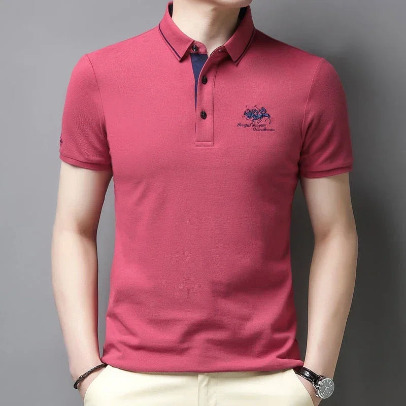 Polo Velmora de lujo para hombre estilo clásico bordado