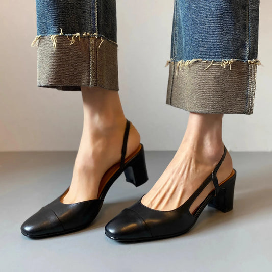 Zapatos Velmora de lujo para mujer en cuero genuino elegante